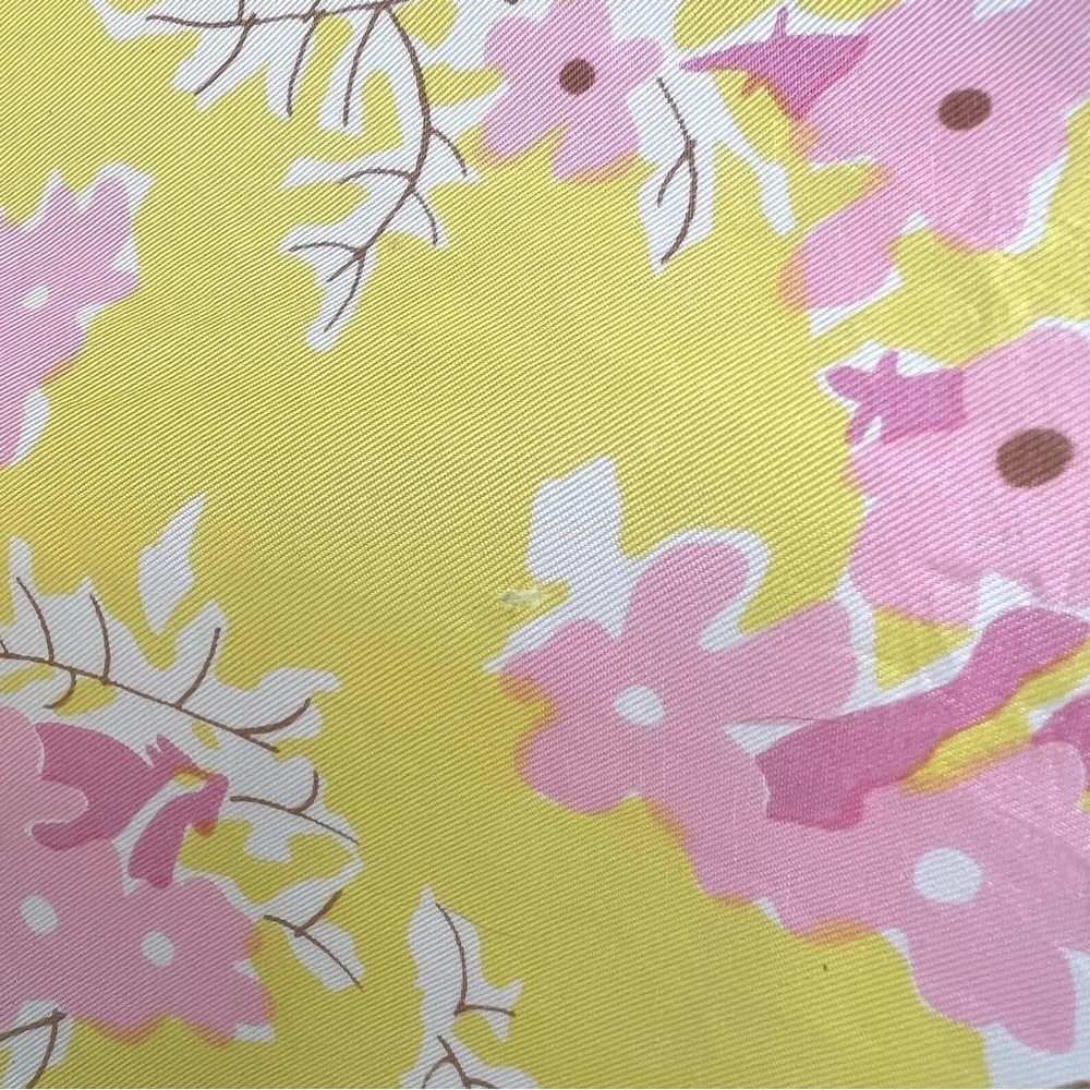 Vintage Vera Neumann Yellow Pink Floral Scarf - Picture 3 of 11